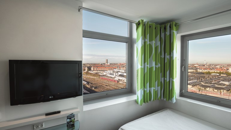 Utsikt fra rommene på Wakeup Copenhagen i Carsten Niebuhrs Gade